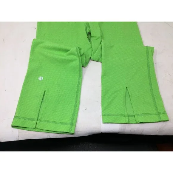 Lululemon Green Gather & Crow Crop Athletic Capri Leggings Size 4 - Picture 8 of 9